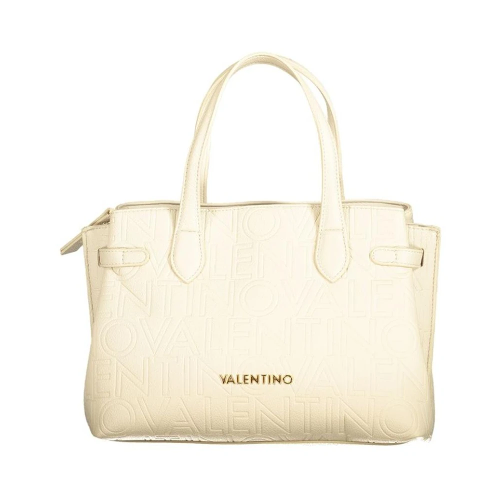 Valentino Beige Handbags, Female, One Size, Embossed Logo Handbag
