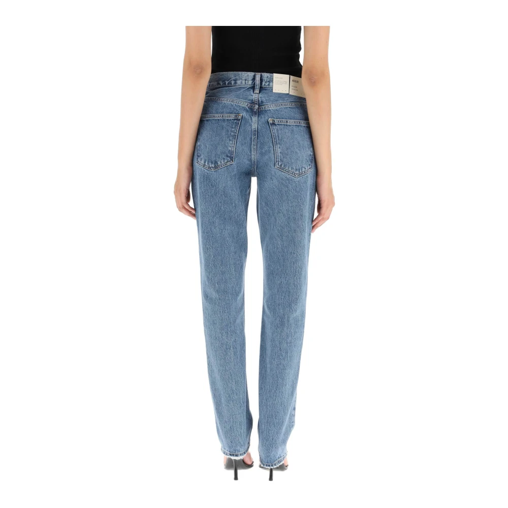 Agolde Slim Straight Leg Jeans Blue Dames