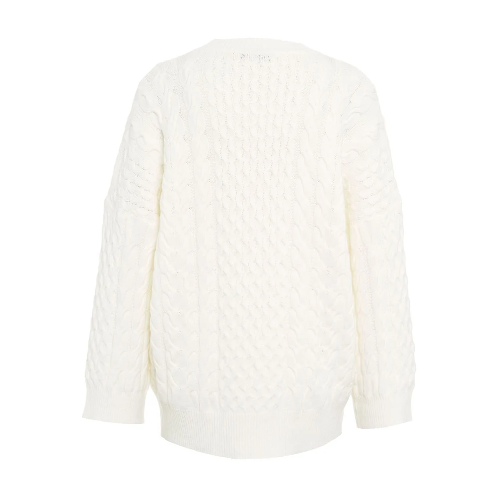 Kaos Witte Kabeltrui Aw24 White Dames