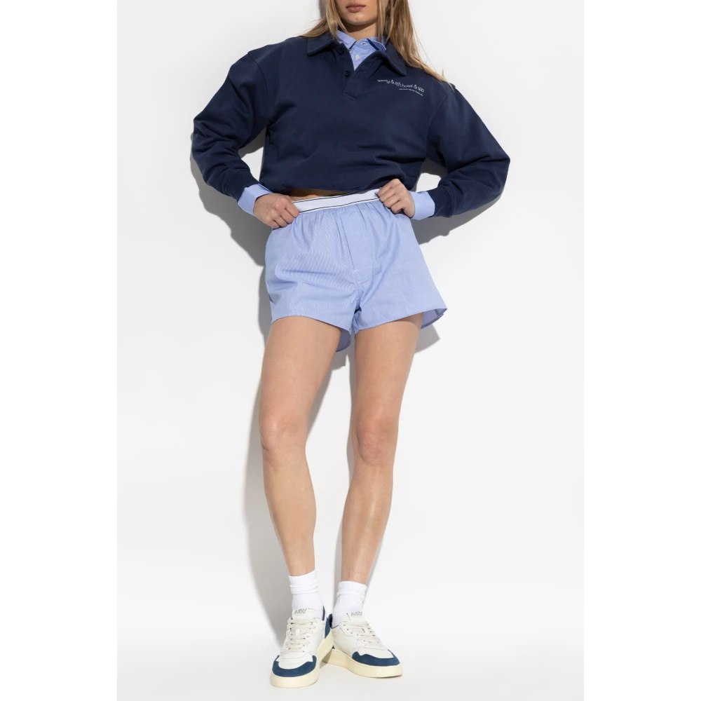 Sporty & Rich Blouse met kraag Blue Dames