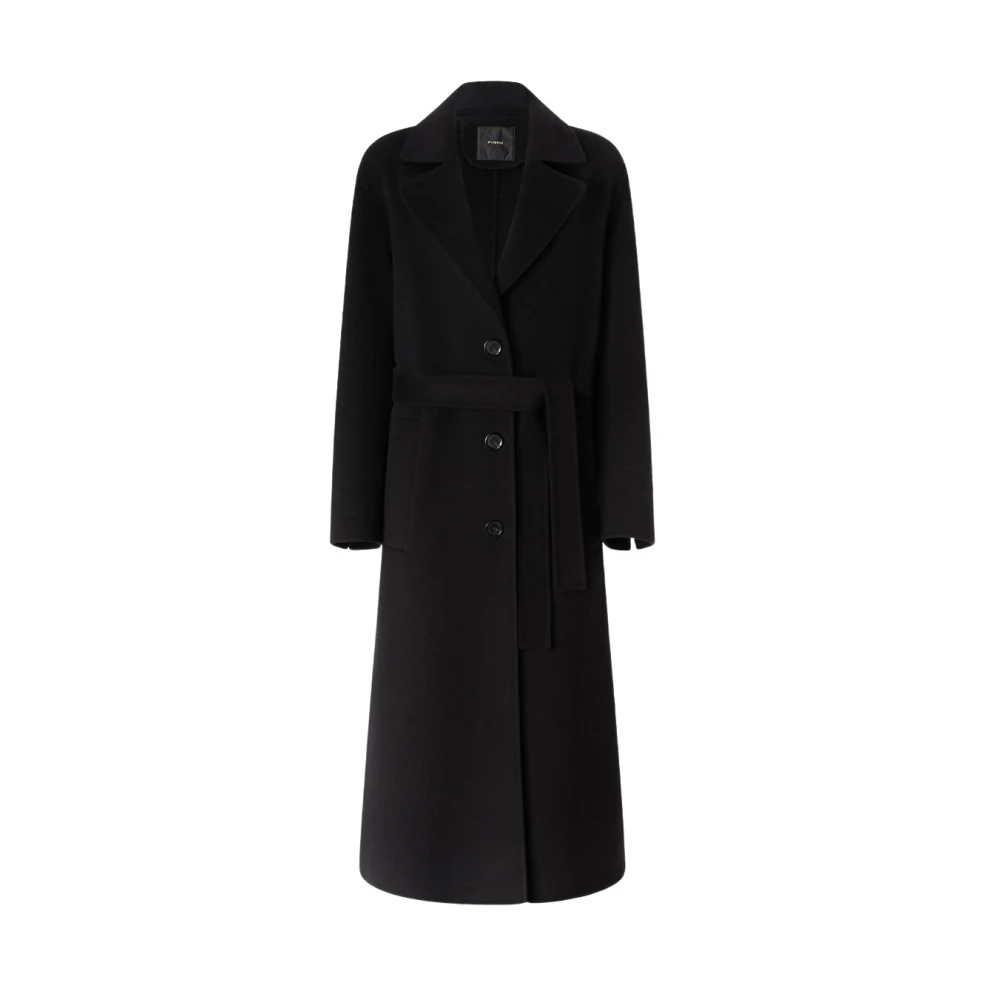 Pinko Women's Black Stylish Single-Breasted Coat Small