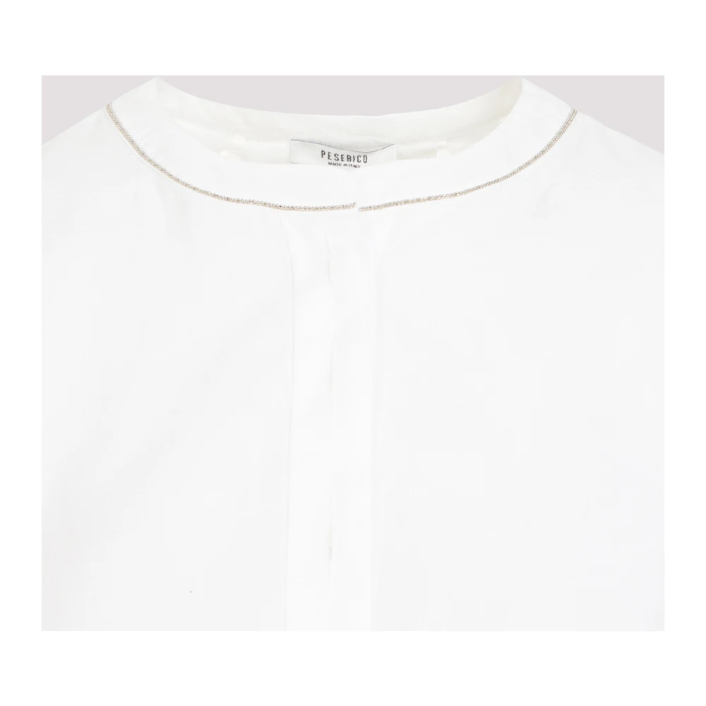 PESERICO Witte Katoenen Voile Shirt White Dames