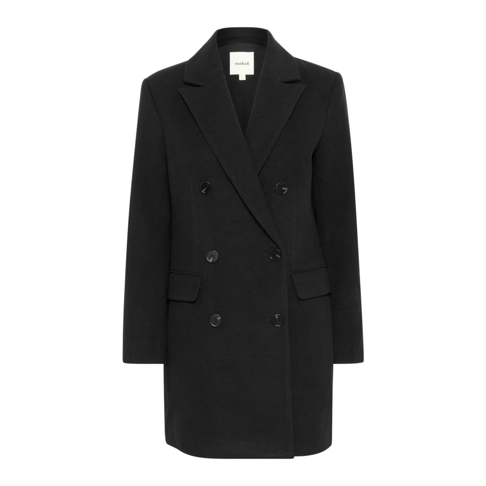 Soaked In Luxury Oversized Black Blazer Coat Jacket - Female - Double-Breasted Coats - Black - M - Coats