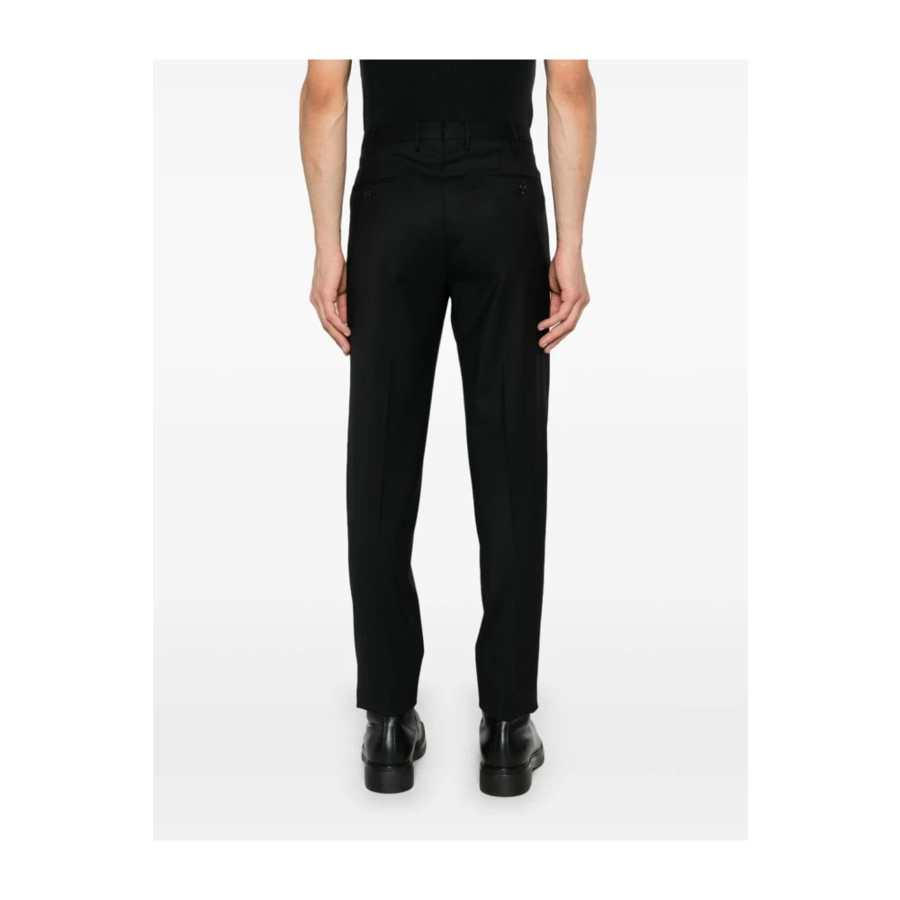 Incotex Zwarte Wol Stretch Slim Broek Black Heren