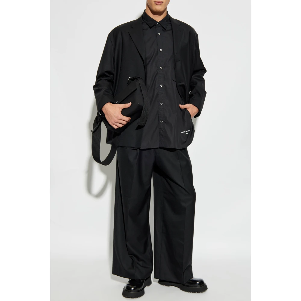 Comme des Garçons Wollen geplooide broek Black Heren