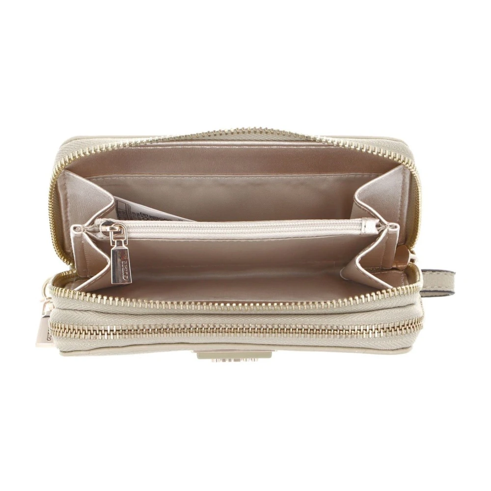 Guess Groene leren portemonnee XL model Gray Dames