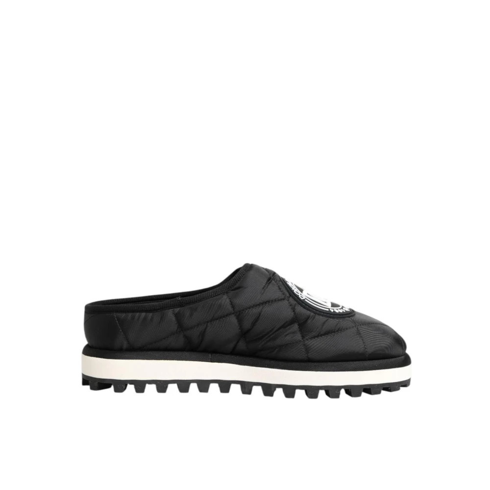 Dolce & Gabbana Mannelijk Zwart Schoenen Heren, 43 Eu, Nylon, E Nylon Slip-On Sneakers