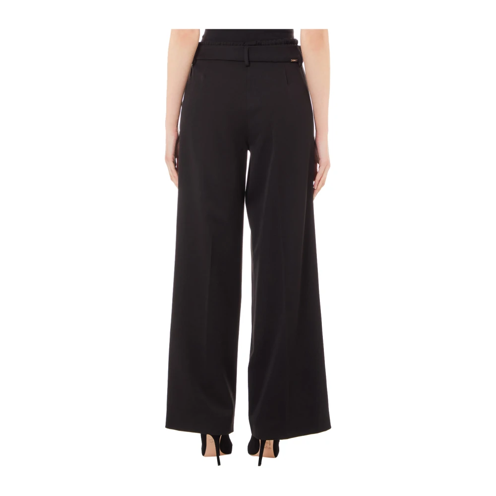 Liu Jo Zwarte Flare Broek Stijlvolle Modieuze Look Black Dames