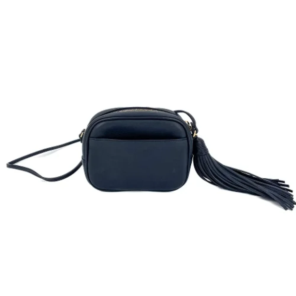 Yves Saint Laurent Vintage Pre-owned Leather shoulder-bags Blue Dames