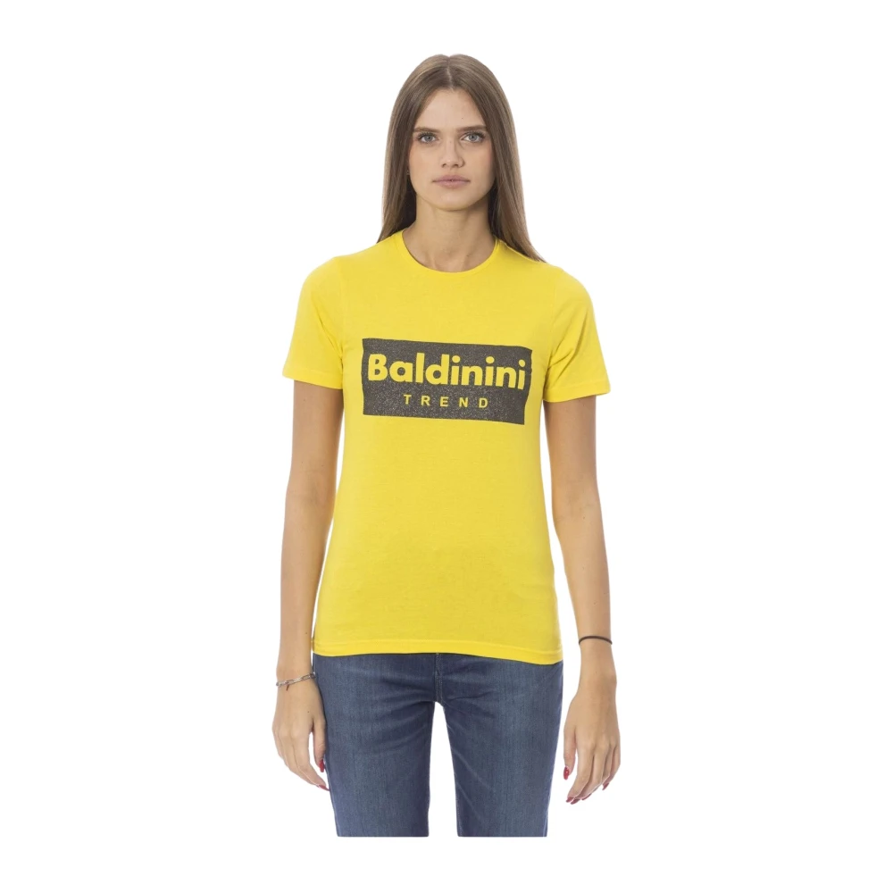 Baldinini Ronde Hals Korte Mouw Trendy T-Shirt Yellow Dames