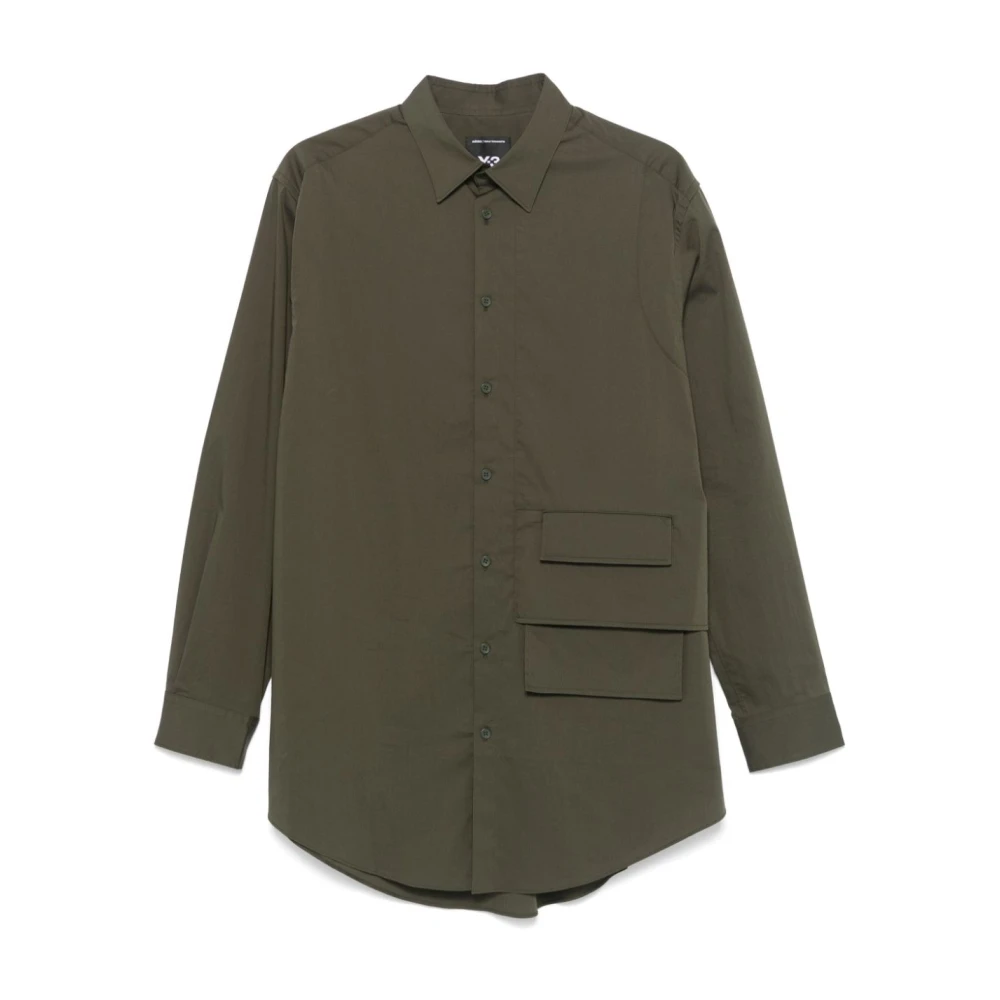 Y-3 Casual Katoenen Overhemd voor Mannen Green Dames