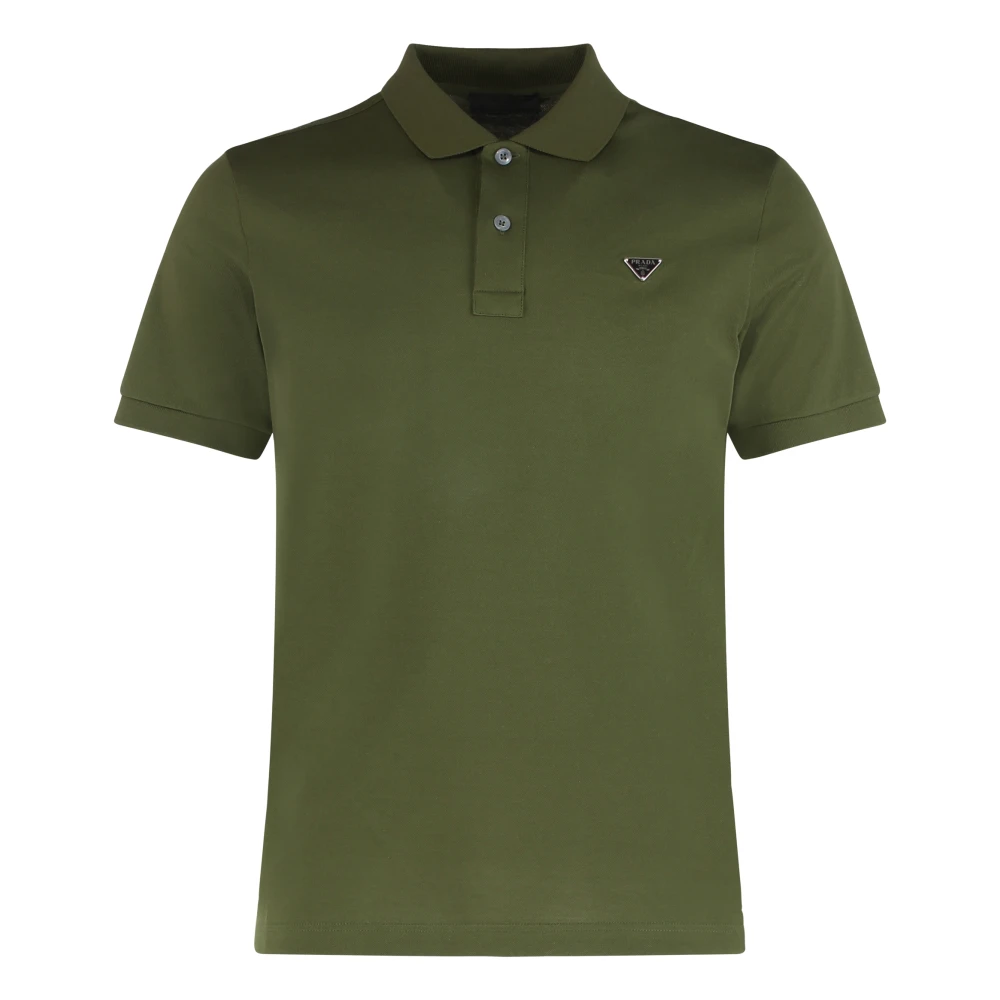 Prada Men's Green Piqué Polo Shirt