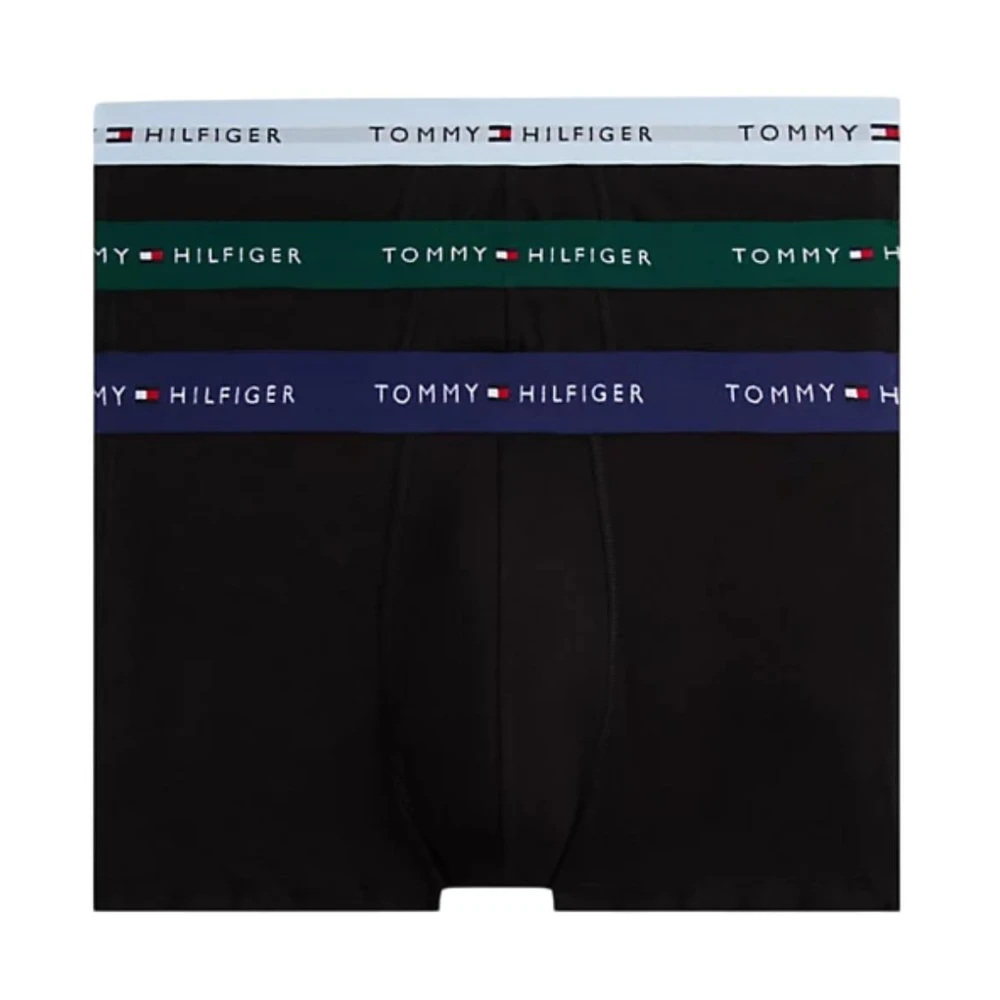 Tommy Hilfiger Men's Multicolor Underpants, Xl, 3-Pack Trunk Boxers Black Elastic Waistband