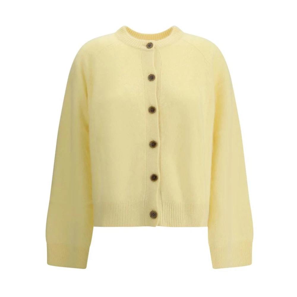 Lisa Yang Elegante Cashmere Vest met Geribbelde Details Yellow Dames