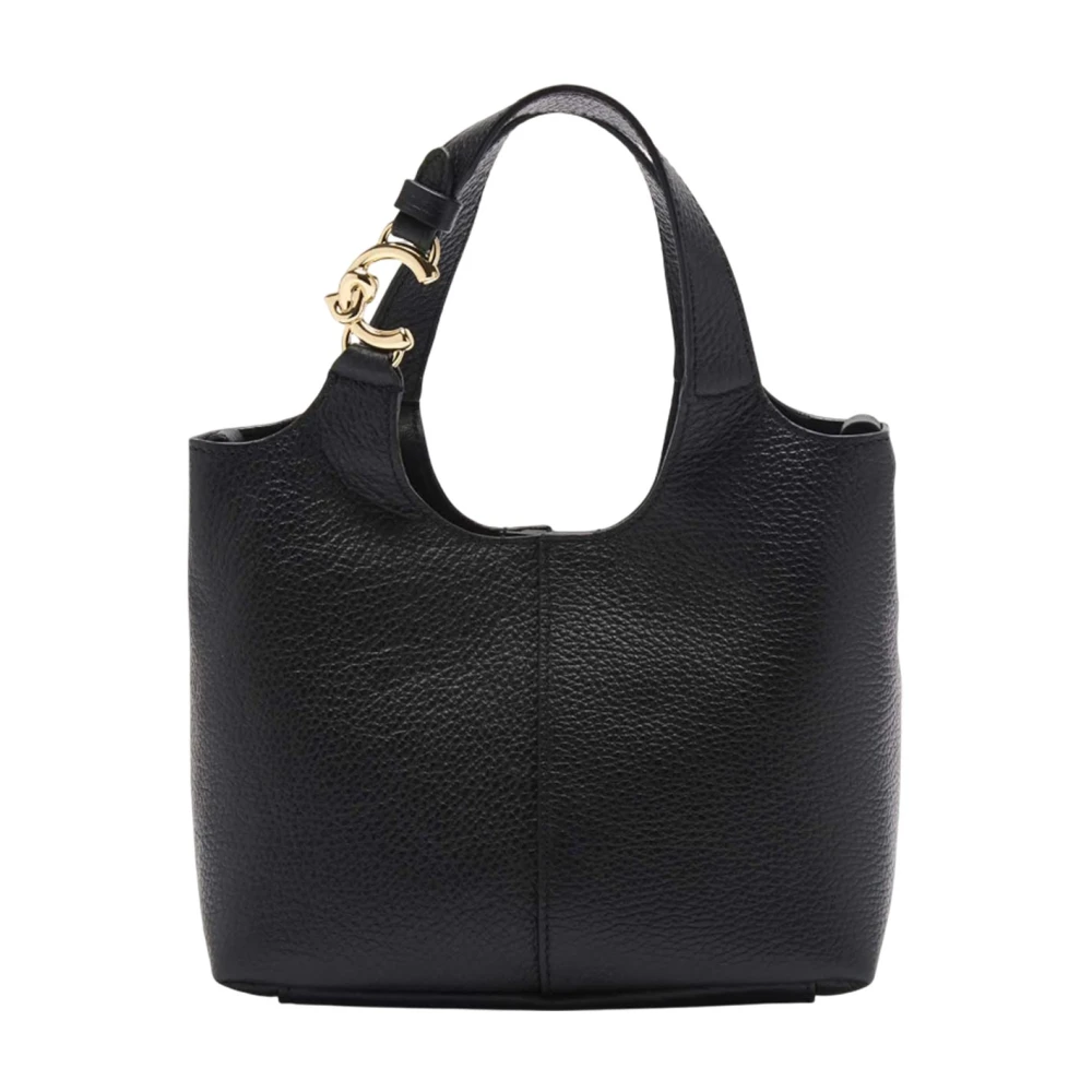 Coccinelle Women's Black Leather Crossbody Bag Button Closure - Handbags - One Size - Bags