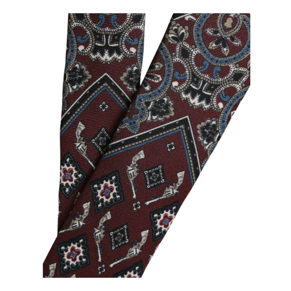 Dolce & Gabbana Bourgondische Zijden Western Stijl Stropdas Red Heren