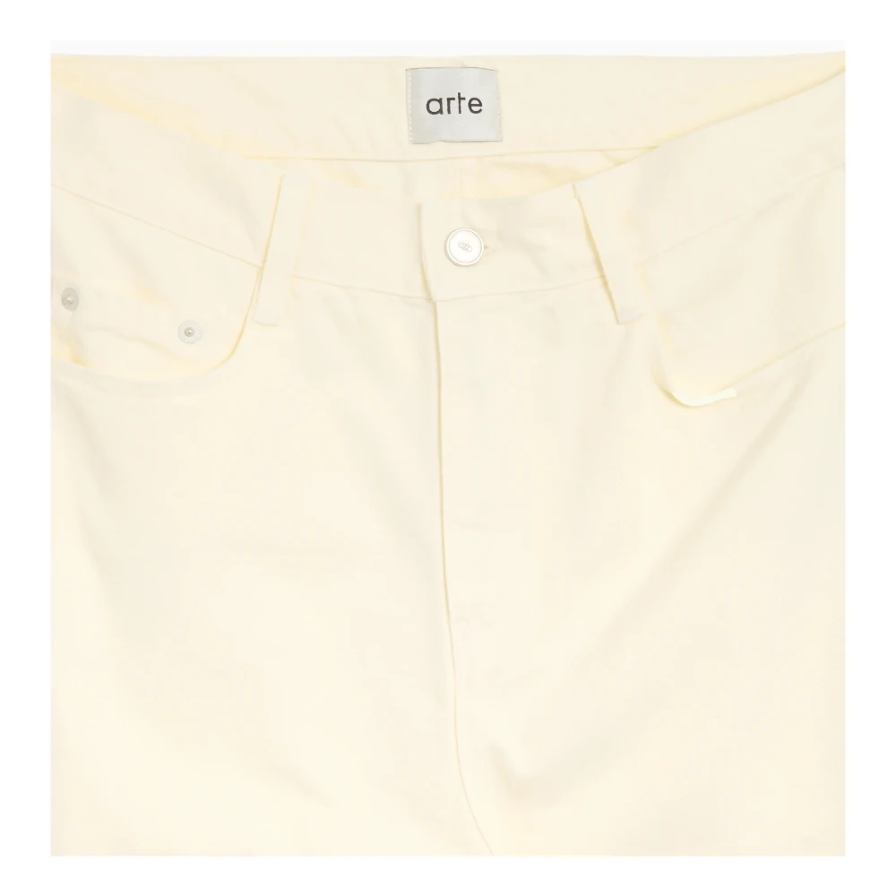 Arte Antwerp Ronde Zak Borduurwerk Jeans Beige Heren