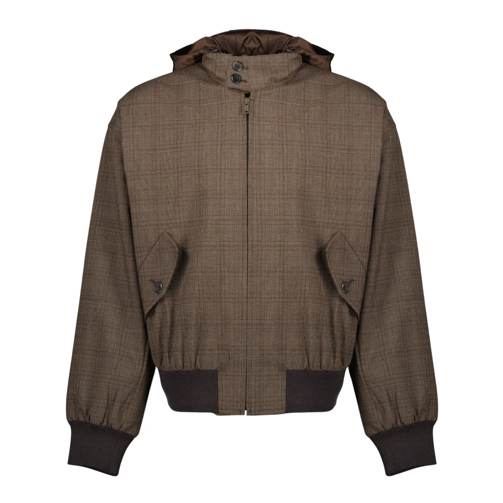 Prada Men's Brown Checkered Wool Jacket - Light Jackets - M - Jackets
