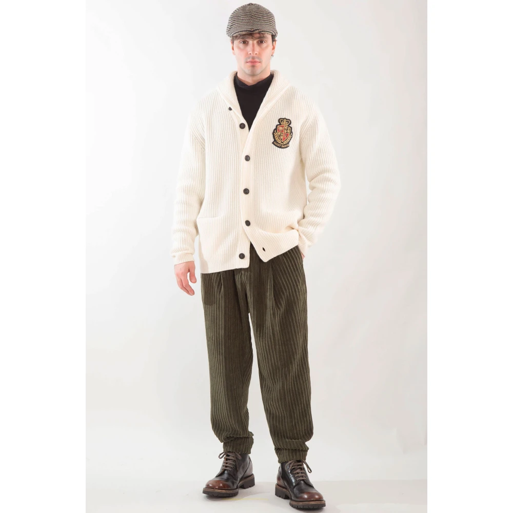 MC2 Saint Barth Gebreide Cardigan met Patches White Heren