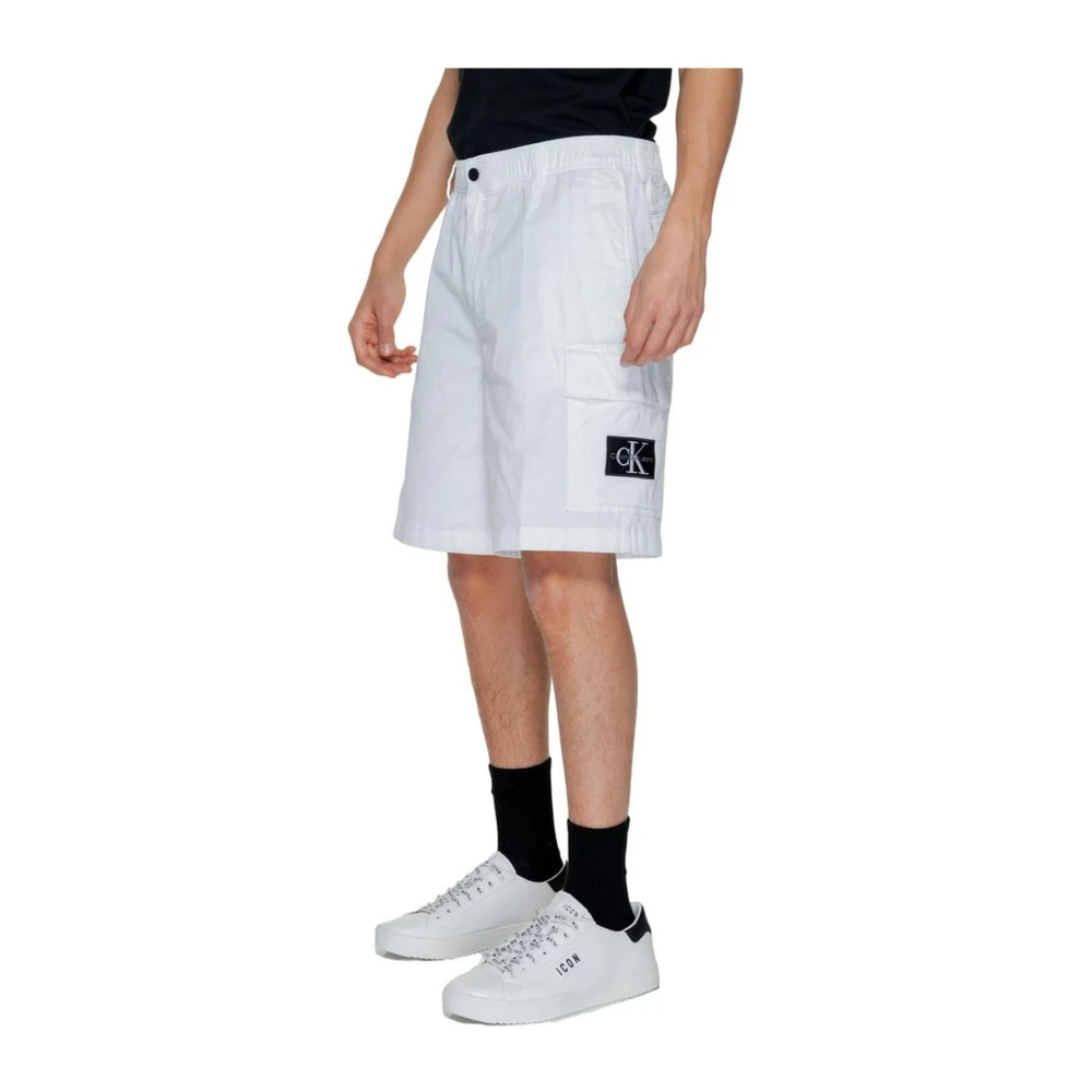 Calvin Klein Jeans Katoenen Bermuda Shorts met Stofmix White Heren