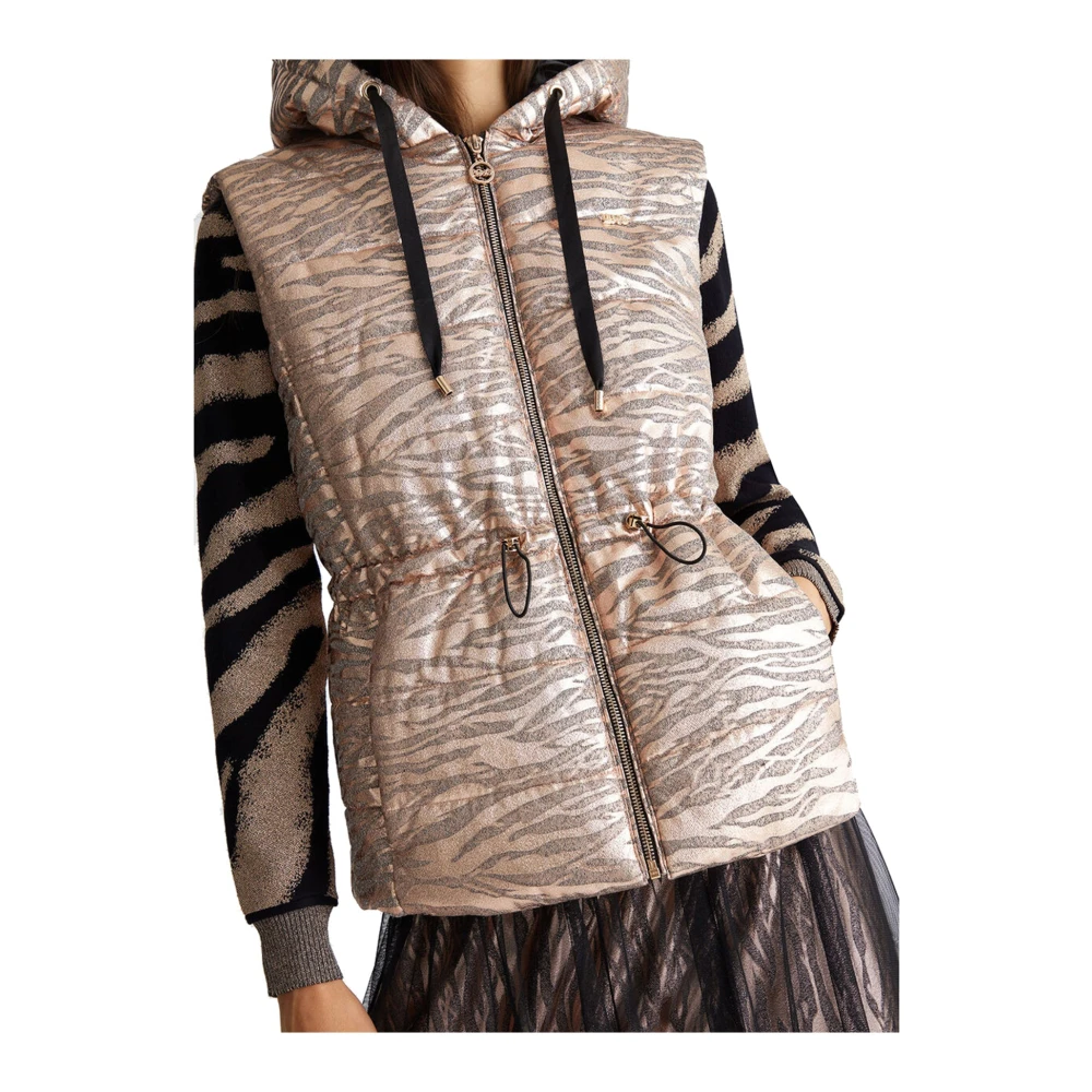 Liu Jo Gewatteerde dierenprint vest Beige Dames