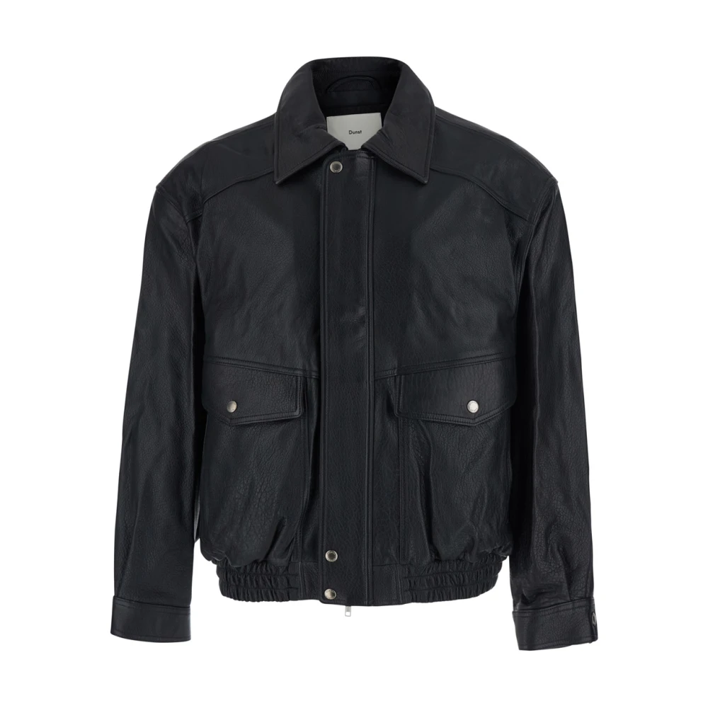 DUNST - Giacca blouson oversize in pelle nera - Donna - Taglia S - Immagine 3