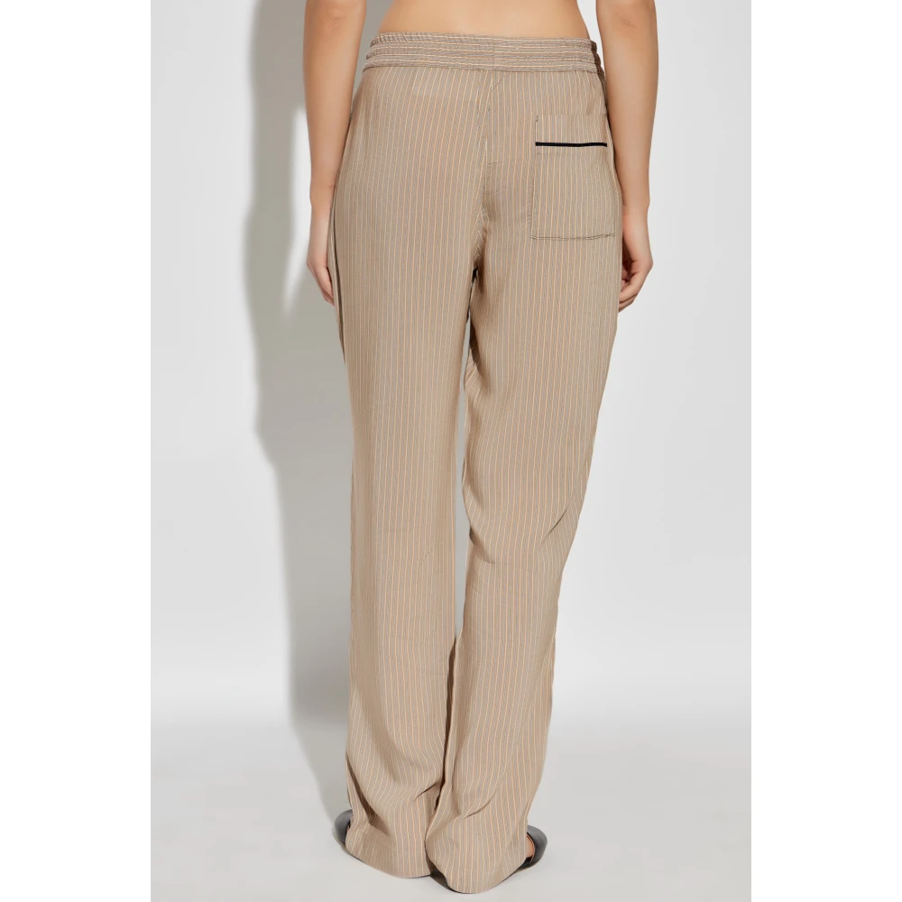 Victoria Beckham Gestreepte broek Beige Dames