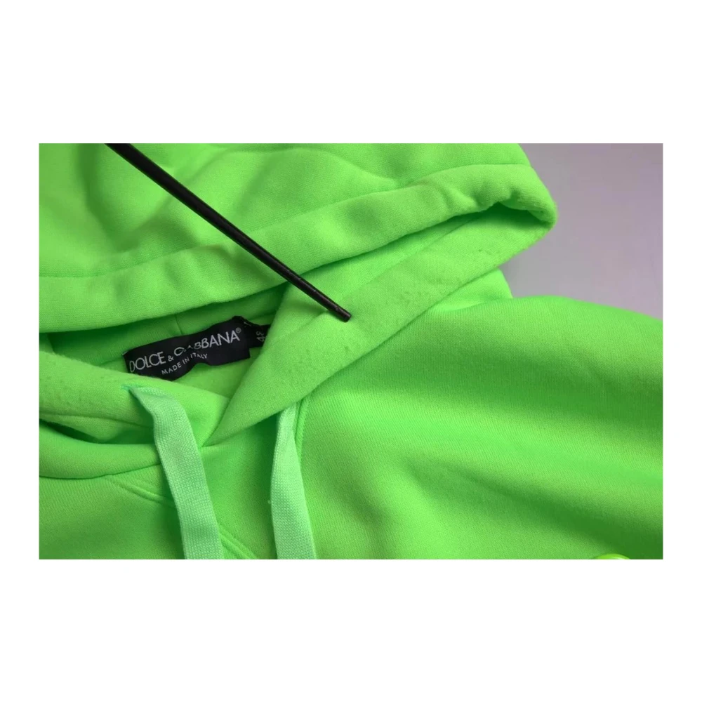 Dolce & Gabbana Neon Groen Logo Hoodie Sweater Green Heren
