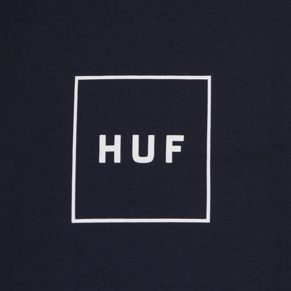 HUF Navy Logo Heren T-shirt Korte Mouw Blue Heren
