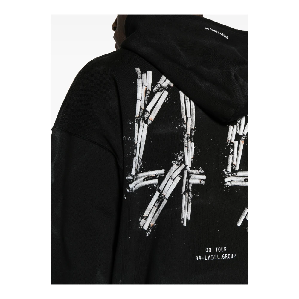 44 Label Group Stijlvolle Smoke Hoodie voor Mannen Black Heren