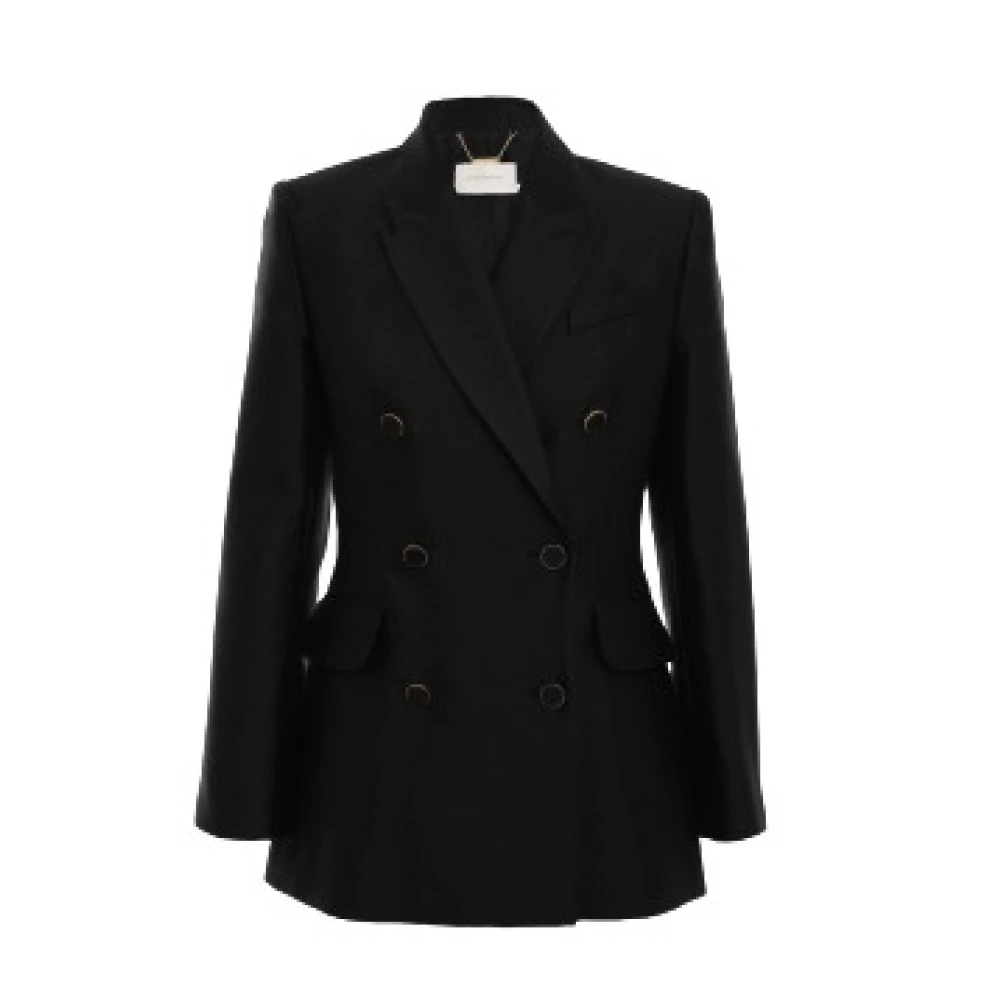 Zimmermann Zwarte Luminosity Shawl Kraag Blazer Black Dames