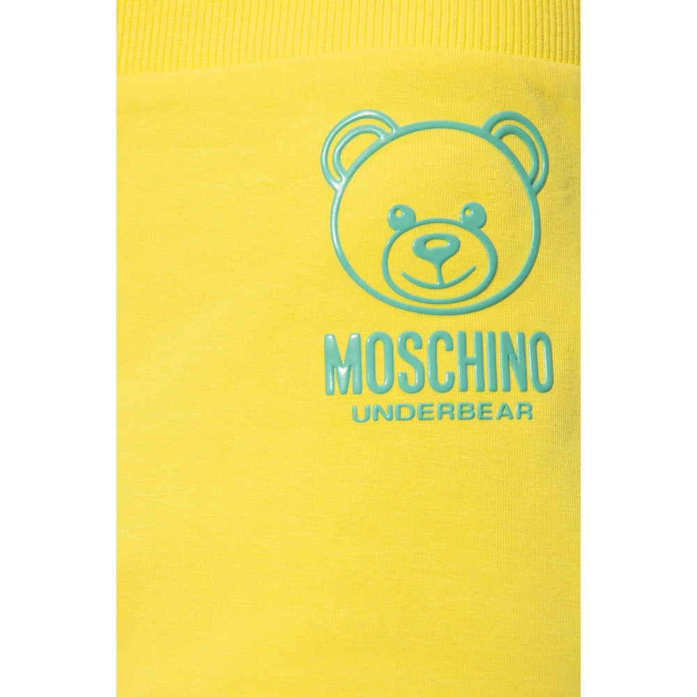 Moschino Katoenen shorts met logo Yellow Dames