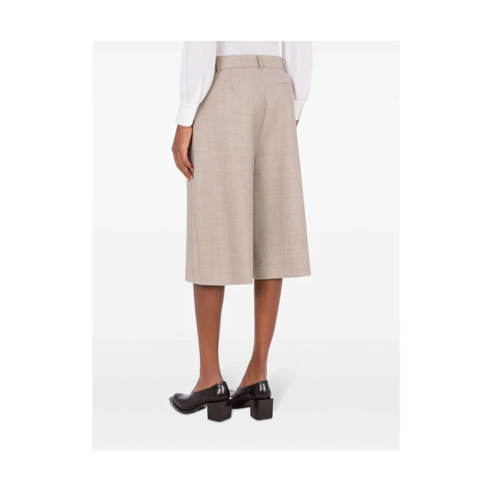 Moschino Beige Wol Hoge Taille Knielange Rok Beige Dames