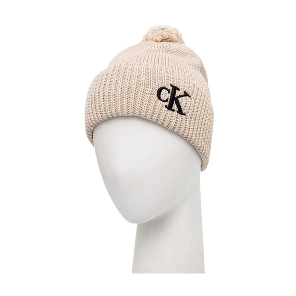 Calvin Klein Gezellig Beige Pom Gebreide Muts Beige Dames