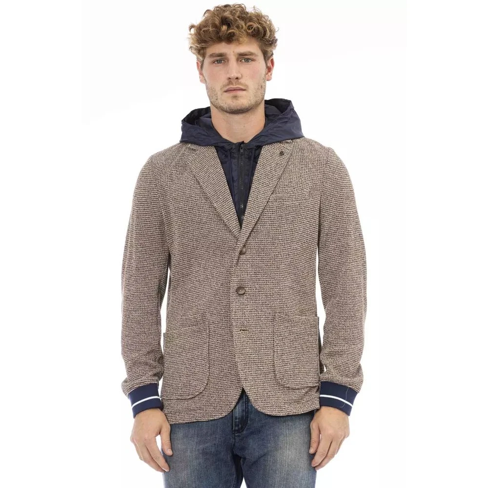 Distretto12 Waterdichte capuchon stoffen jas Brown Heren