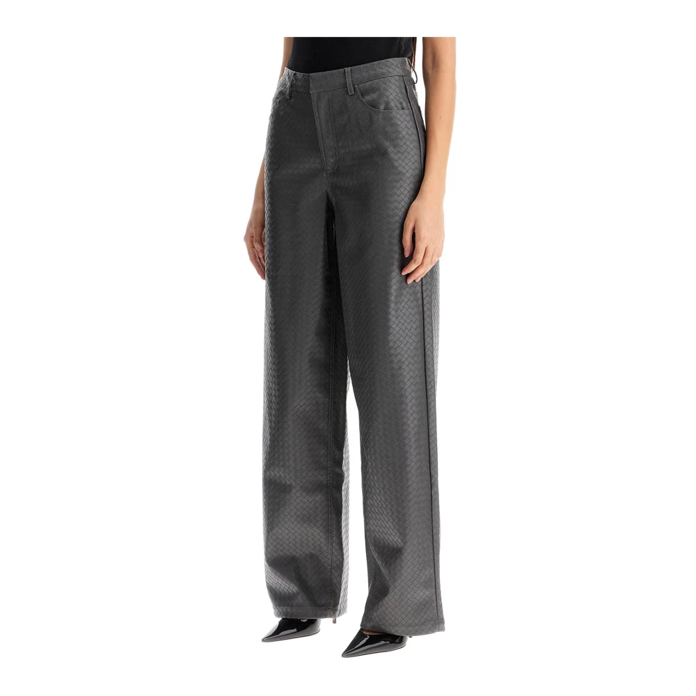 Rotate Birger Christensen Geweven Broek met Wijde Pijpen en Patroon Gray Dames