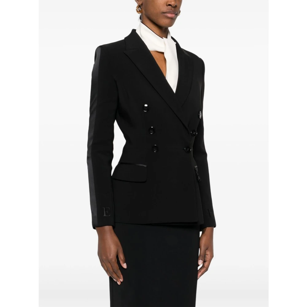Elisabetta Franchi Zwarte Jassen voor Vrouwen Black Dames