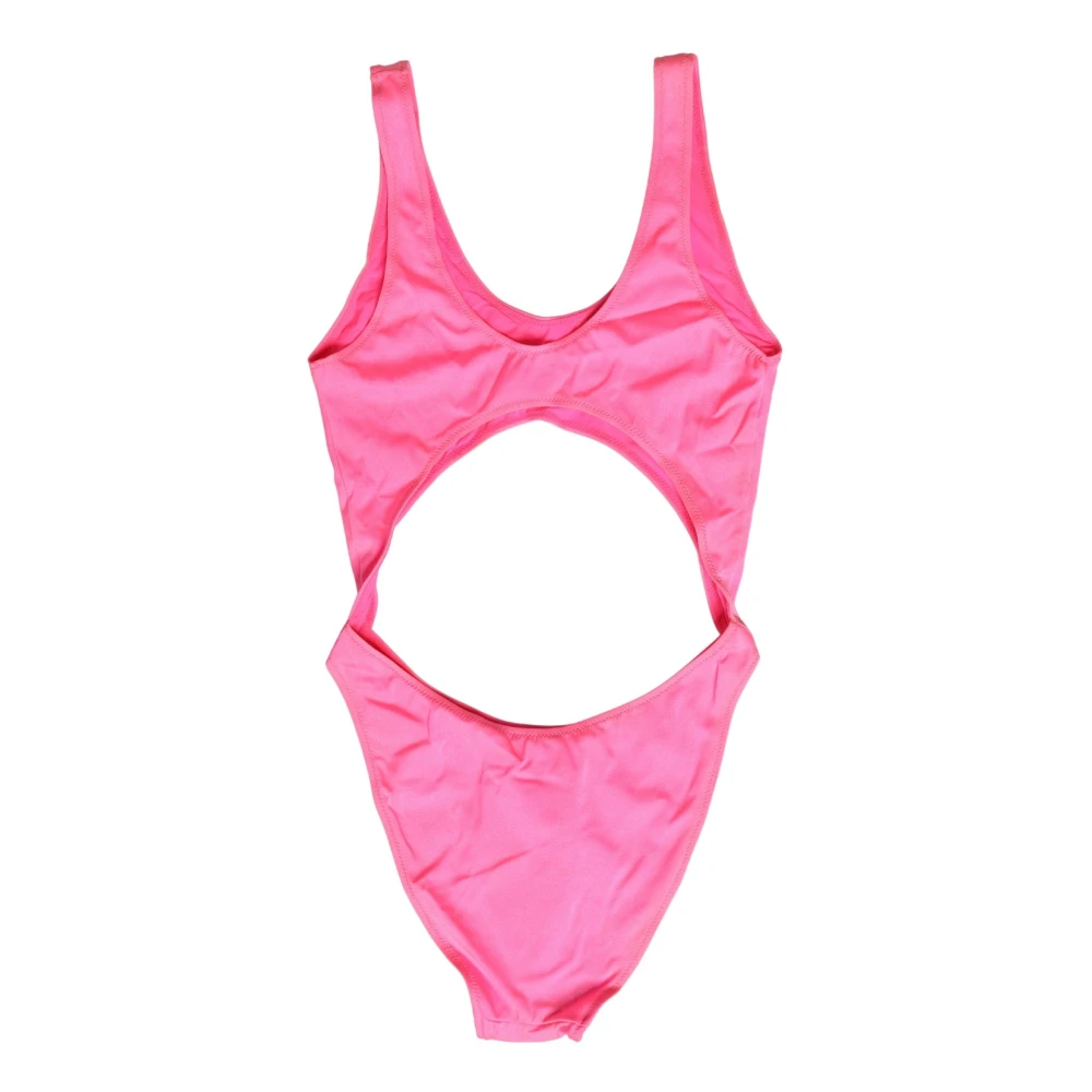 Dolce & Gabbana Women's Pink Swimsuits, S, Cut-Out High Leg One Piece Swimsuit