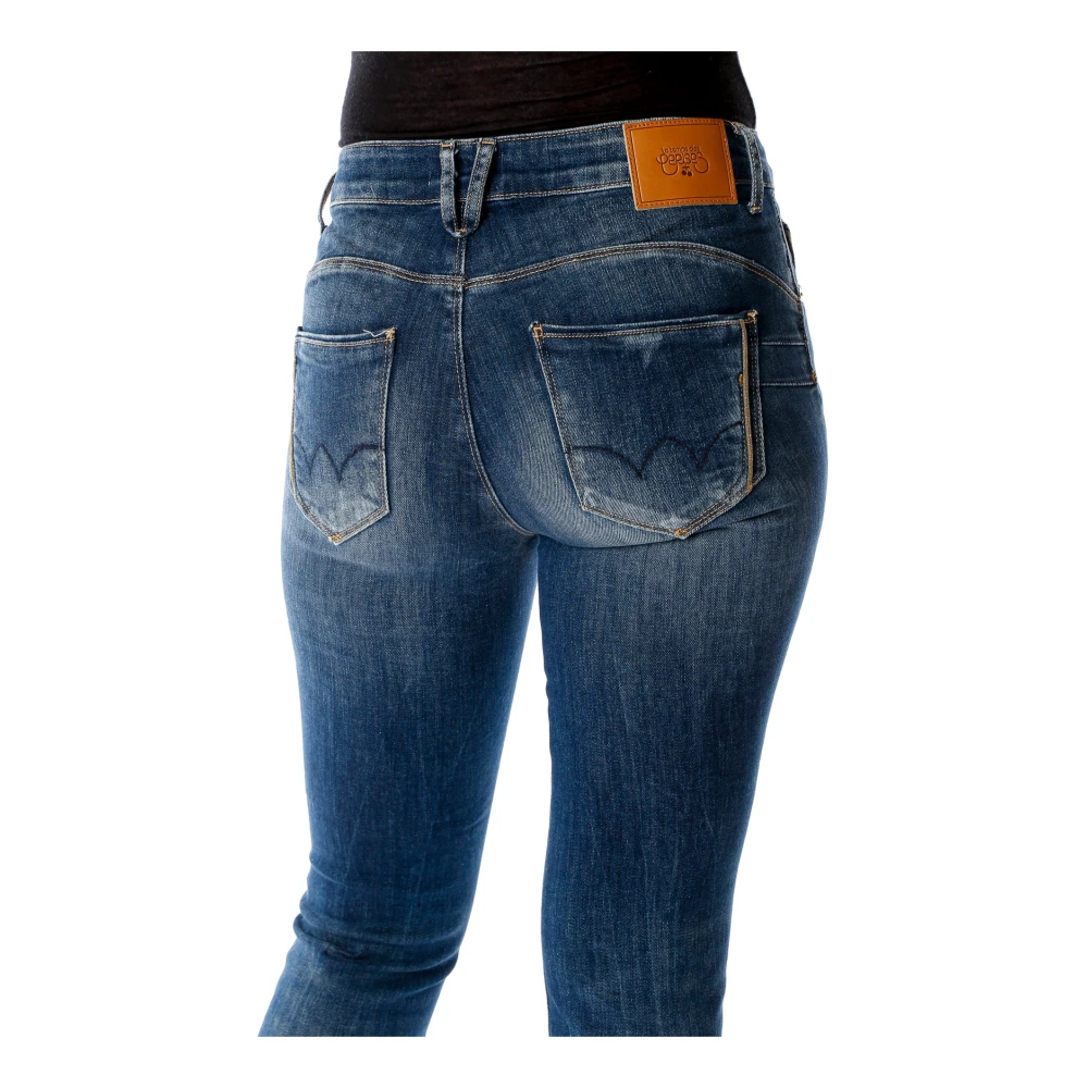 Le Temps Des Cerises Highwaist Slim Fit Jeans met Push-up Effect Blue Dames