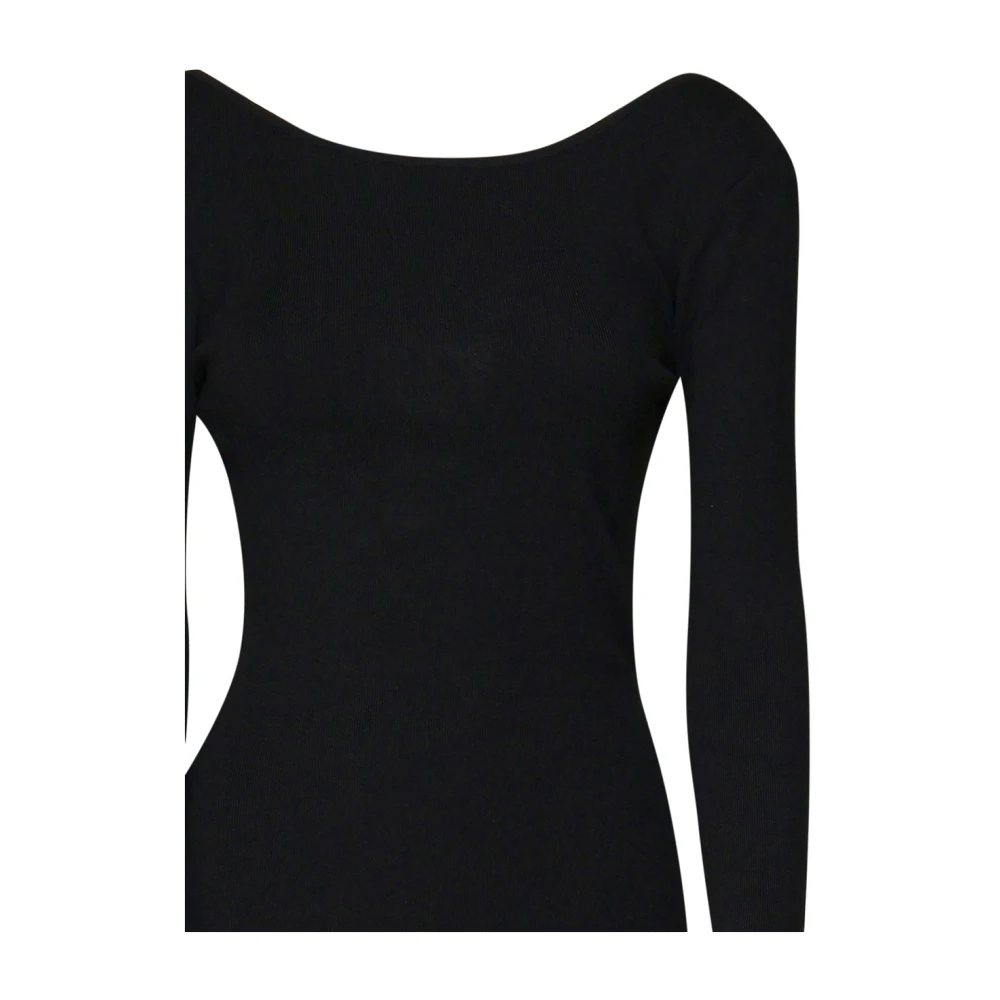 Akep Zwarte Lange Mouwloze Maxi Jurk Black Dames