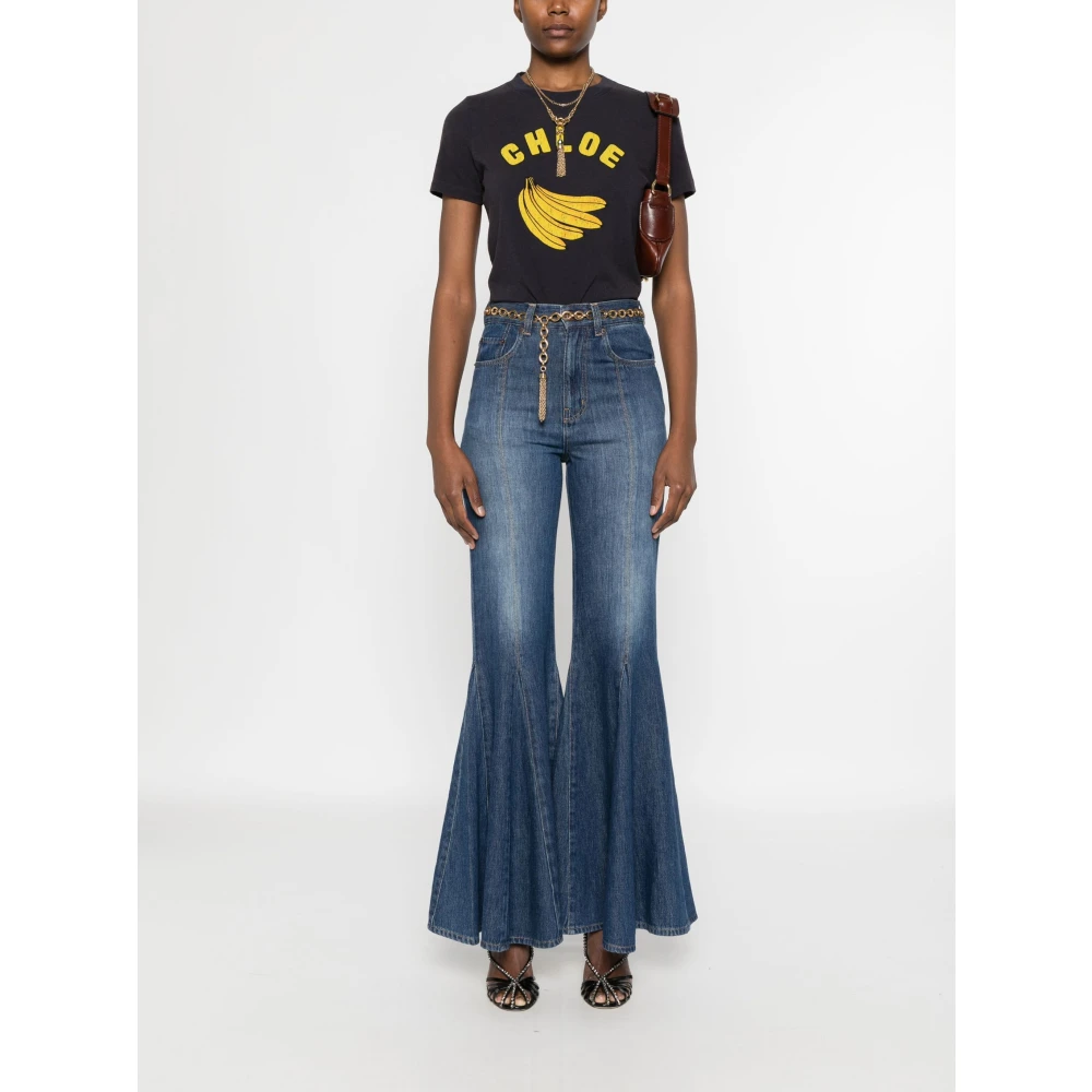 Chloé Blauw Baby Fit Crew Neck T-shirt Blue Dames