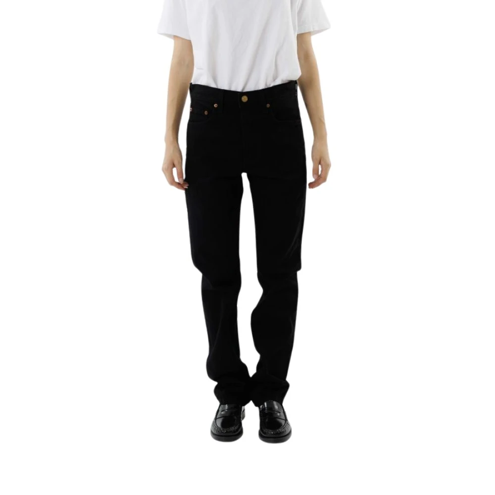 B Sides Zwarte Spoelwas Rechte Pijp Jeans Black Dames