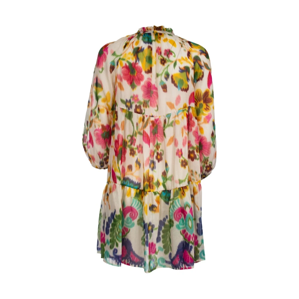 Anjuna Kleurrijke Lange Mouw Asymmetrische Jurk Multicolor Dames