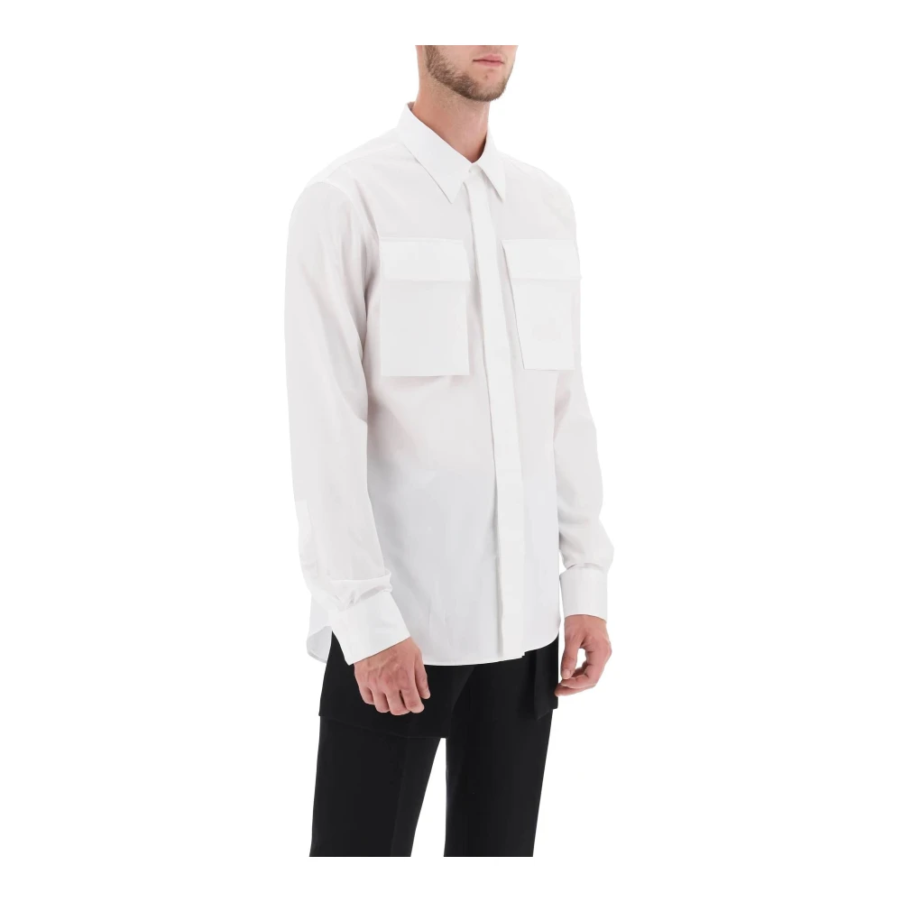 alexander mcqueen Reguliere Poplin Overhemd met Klassieke Kraag White Heren