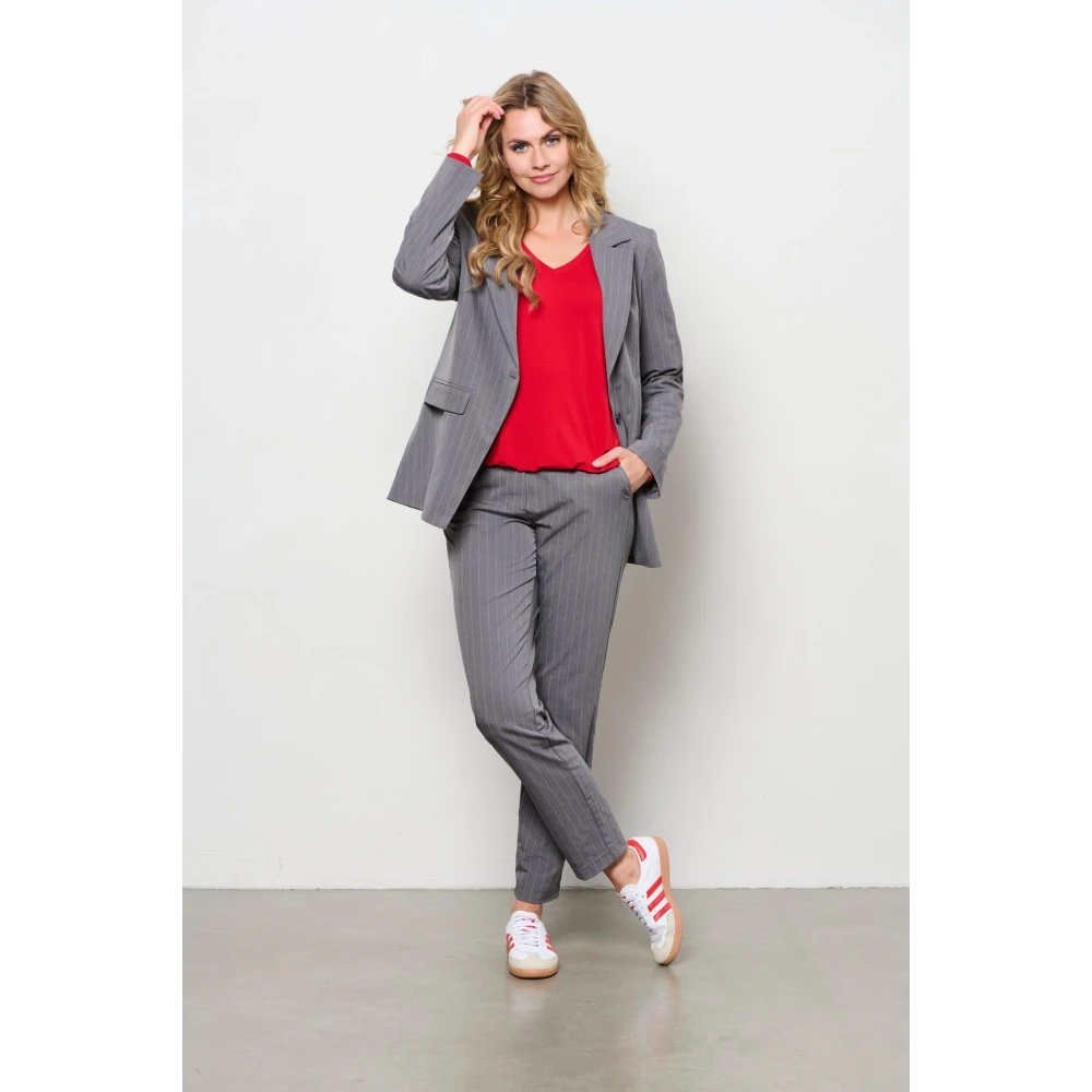 &Co Woman Pepita Stripe Travel Gray Dames