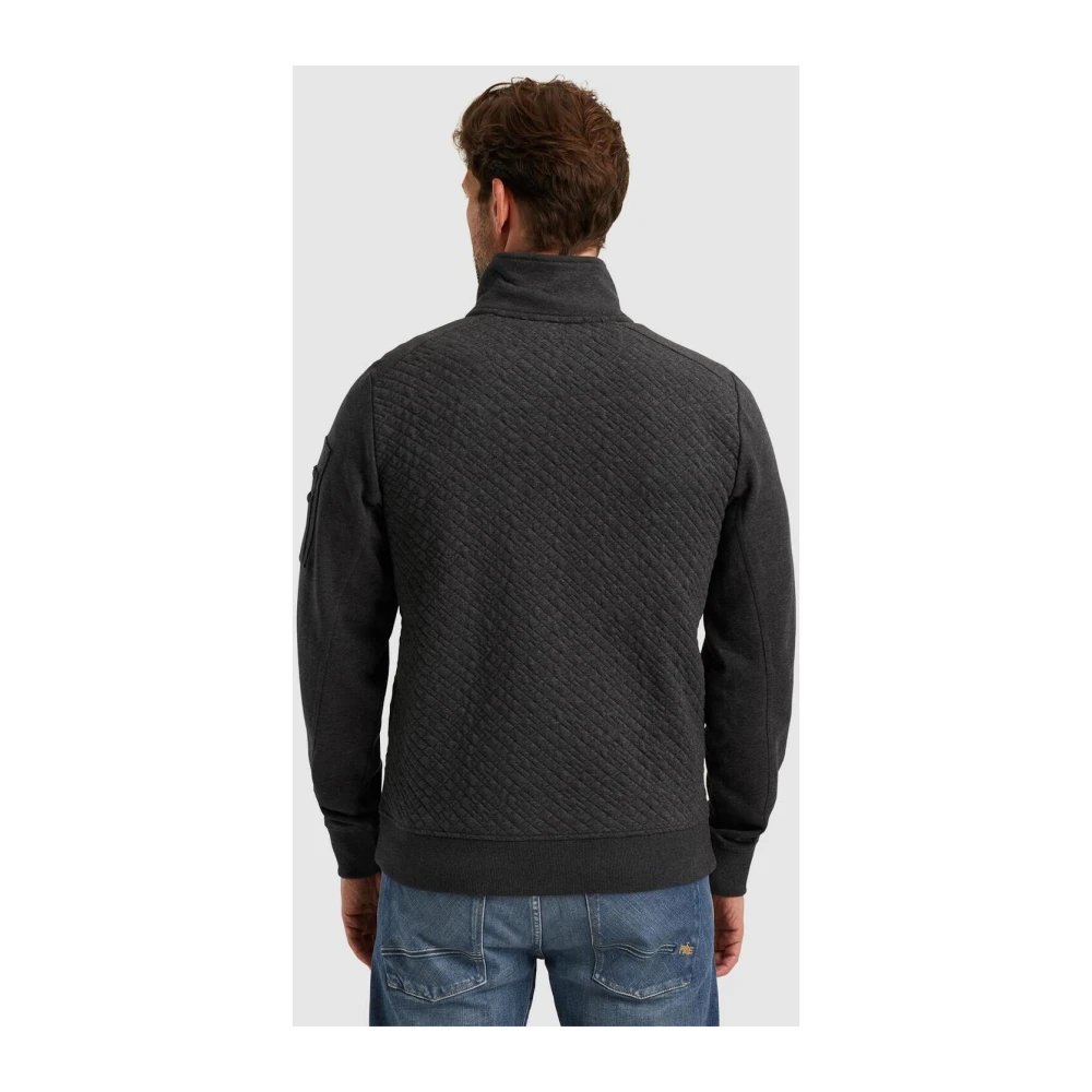 PME Legend Ritssluiting Jacquard Sweat Vest Gray Heren