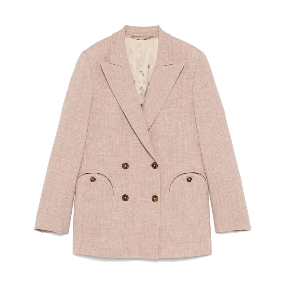 Blazé Milano Beige Blazer Jas Dames Buitenkleding Beige Dames