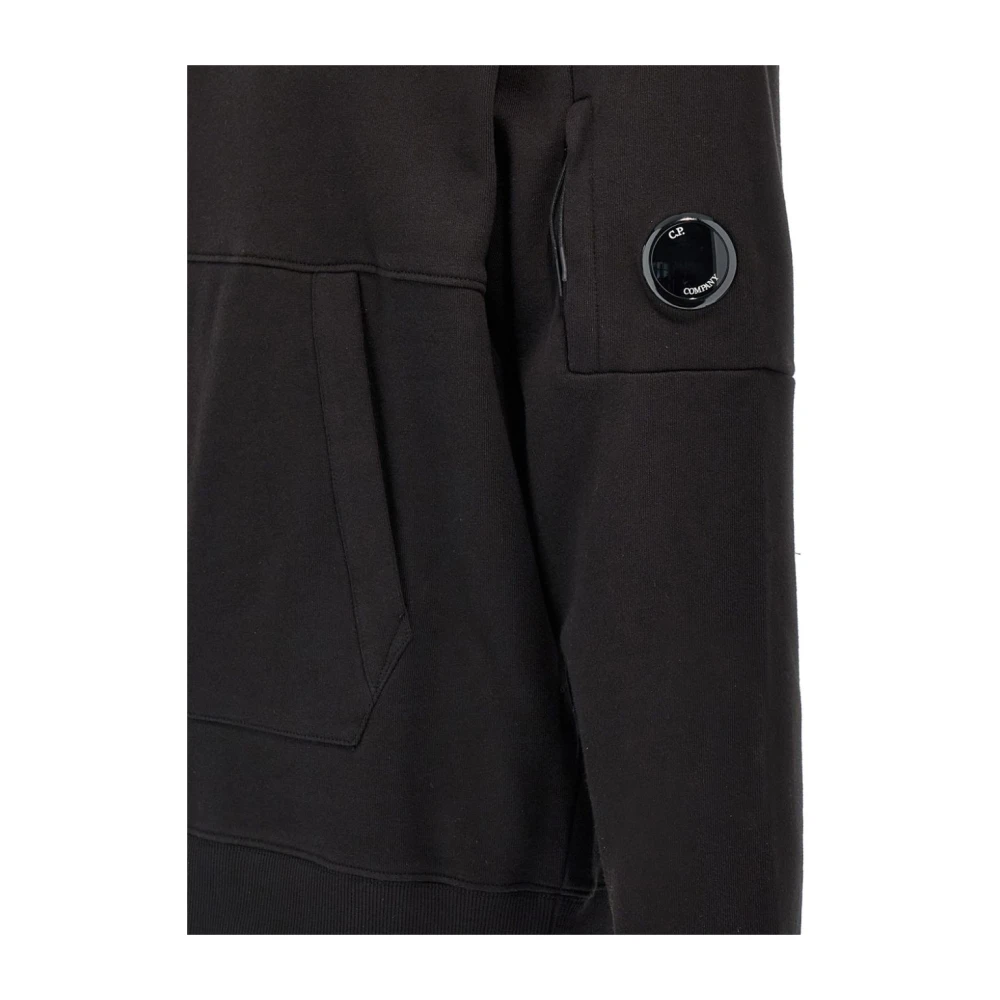 C.P. Company Zwarte Trui met Capuchon en Lens Detail Black Heren