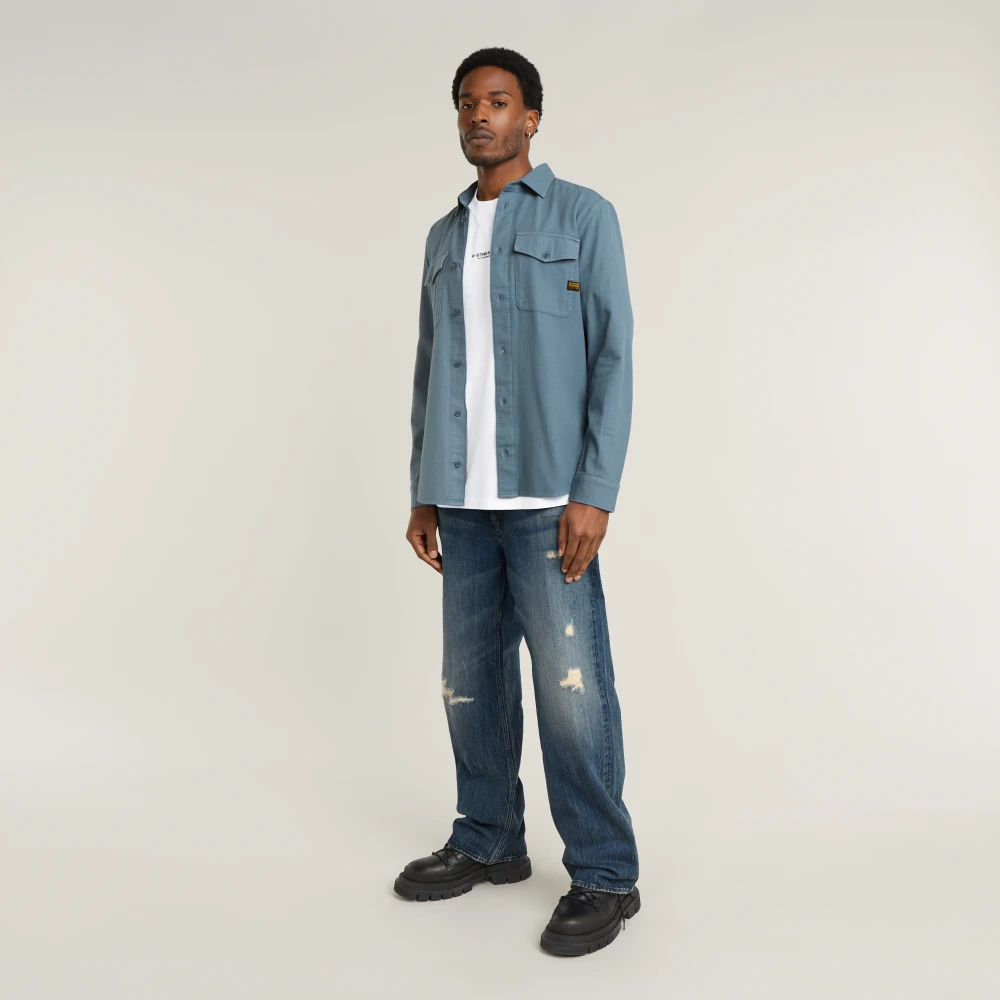 G-Star Marine Slim Fit Overhemd Blue Heren