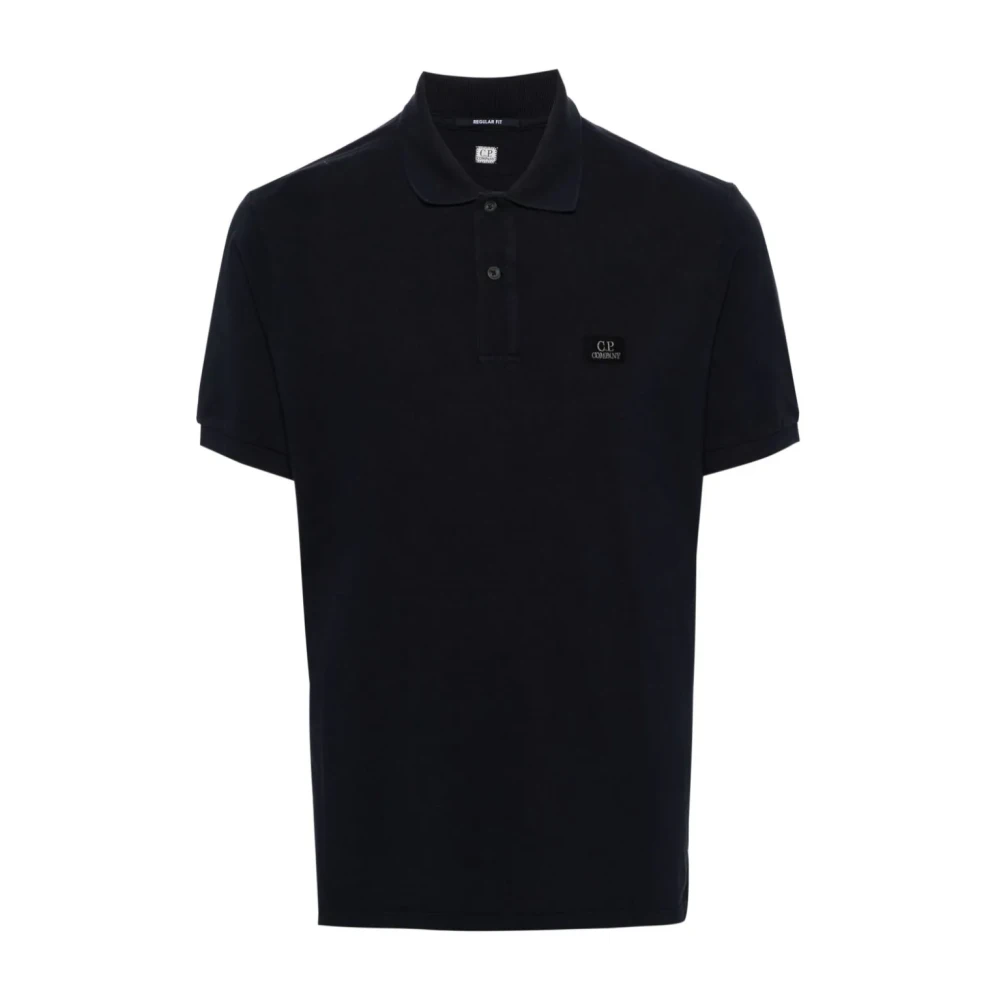 C.P. Company Logo Print Polo Shirt Blue Heren